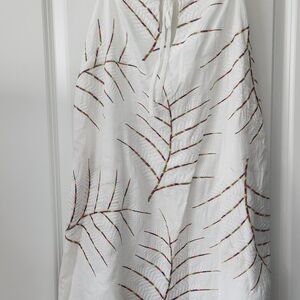 Lush White Dress with Colorful Embroidery